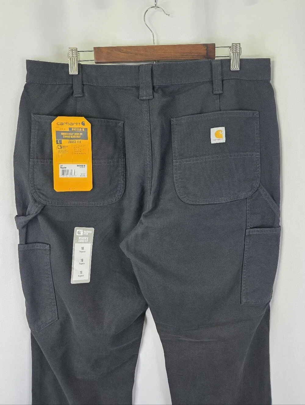 Carhartt Womens Size 16 Rugged Flex Straight Loose Fit Canvas Work Pants Regular
